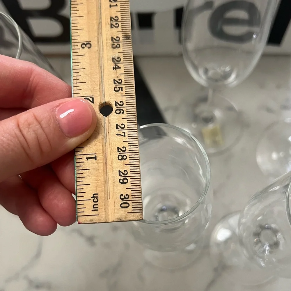Set of 7 Crate n Barrel Champagne Flute Glasses